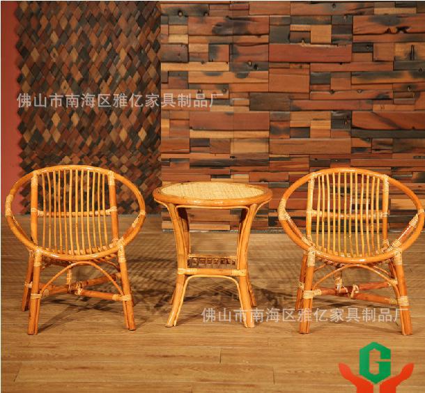 西雙版納藤家具 南亞風(fēng)情 酒店藤椅 陽(yáng)臺(tái)休閑藤椅3件套 Y